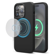 Custodia in Silicone Liquido Saii Premium MagSafe per iPhone 15 Pro Max - Nera