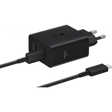 Caricabatterie Samsung 50W Duo USB-C EP-T5020XBEGEU - Nero