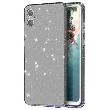 Custodia in TPU Serie Stylish Glitter per Samsung Galaxy A05 - Nero Trasparente