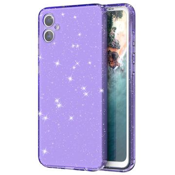 Custodia in TPU Serie Stylish Glitter per Samsung Galaxy A05 - Viola Trasparente