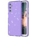 Custodia in TPU Serie Stylish Glitter per Samsung Galaxy A05s - Viola Trasparente