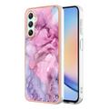 Custodia in TPU IMD Electroplated Marble Pattern per Samsung Galaxy A25 - Blu / Rosa