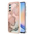 Custodia in TPU elettrolitico per Samsung Galaxy A25 con motivo marmorizzato IMD - rosa