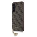 Custodia Ibrida Guess 4G Charms Collection per Samsung Galaxy A35 - Marrone