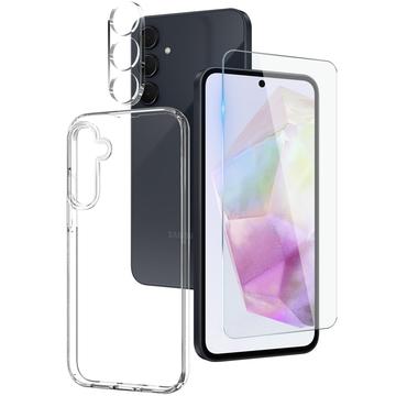 Set di protezione Northjo 3 in 1 per Samsung Galaxy A35 - Trasparente