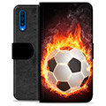 Custodia a Portafoglio Premium per Samsung Galaxy A50 - Football Flame