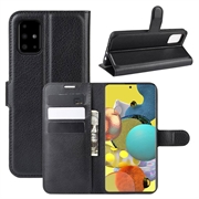 Custodia a Portafoglio per Samsung Galaxy A51 5G con Chiusura Magnetica - Nera