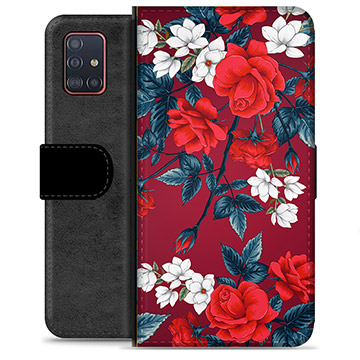 Custodia a Portafoglio Premium per Samsung Galaxy A51 - Fiori Vintage