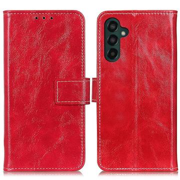 Custodia a Portafoglio per Samsung Galaxy A55 con Chiusura Magnetica - Rossa