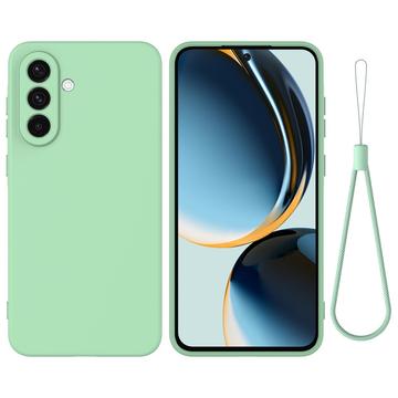 Custodia in silicone liquido con cinghia a mano per Samsung Galaxy A56 - Verde