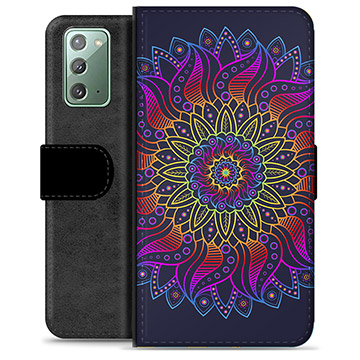 Custodia a Portafoglio Premium per Samsung Galaxy Note20 - Mandala Colorato