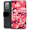 Custodia a Portafoglio Premium per Samsung Galaxy Note20 - Rosa Camouflage