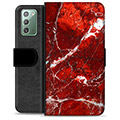 Custodia a Portafoglio Premium per Samsung Galaxy Note20 - Marmo Rosso