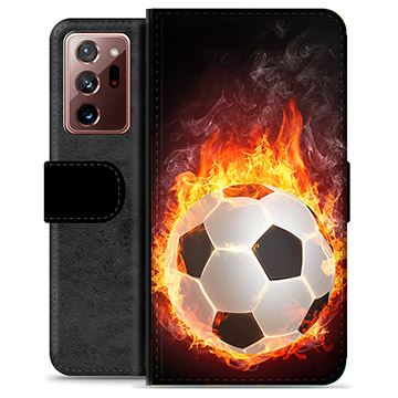 Custodia a Portafoglio Ultra Premium per Samsung Galaxy Note20 - Football Flame