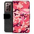 Custodia a Portafoglio Ultra Premium per Samsung Galaxy Note20 - Rosa Camouflage