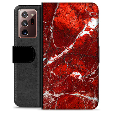 Custodia a Portafoglio Ultra Premium per Samsung Galaxy Note20 - Marmo Rosso