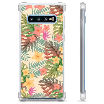 Custodia ibrida per Samsung Galaxy S10 - Fiori rosa