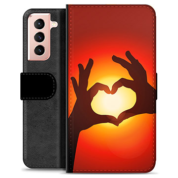 Samsung Galaxy S21 5G Custodia Portafoglio - Siluetta del Cuore