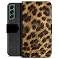 Custodia a Portafoglio Premium per Samsung Galaxy S22+ 5G - Leopardo