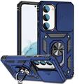 Samsung Galaxy S23 5G Rotary Ring Hybrid Case with Camera Shield - Blue