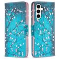 Custodia a Portafoglio Wonder Series per Samsung Galaxy S23 FE - Fiori Bianchi