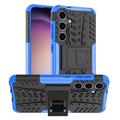 Custodia Ibrida Anti Scivolo con Supporto per Samsung Galaxy S24 - blu / nera