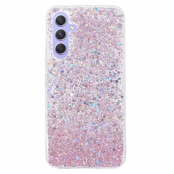 Custodia in TPU Glitter Flakes per Samsung Galaxy S24 FE - Rosa