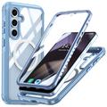 Custodia magnetica per Samsung Galaxy S24 FE con protezione dello schermo in vetro temperato - Compatibile con MagSafe - Blu