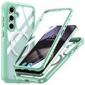 Custodia magnetica per Samsung Galaxy S24 FE con protezione dello schermo in vetro temperato - Compatibile con MagSafe - Verde