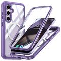 Custodia magnetica Samsung Galaxy S24 FE con protezione dello schermo in vetro temperato - Compatibile con MagSafe - Viola