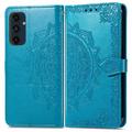 Custodia a portafoglio per Samsung Galaxy S24 FE serie Mandala - Blu