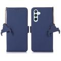 Custodia a Portafoglio in Pelle con RFID per Samsung Galaxy S24 FE - Blu