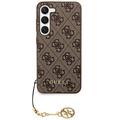 Custodia Ibrida Guess 4G Charms Collection per Samsung Galaxy S24 - Marrone