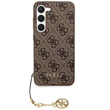 Custodia Ibrida Guess 4G Charms Collection per Samsung Galaxy S24 - Marrone