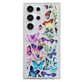 Custodia Samsung Galaxy S24 Ultra Butterfly in TPU con supporto ad anello - Colorata