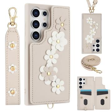 Custodia Samsung Galaxy S24 Ultra Flower Decor con cinturino