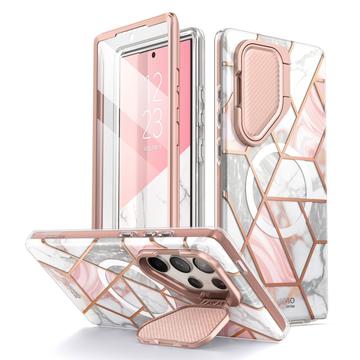 Custodia ibrida Samsung Galaxy S24 Ultra Supcase Cosmo Mag - Marmo rosa