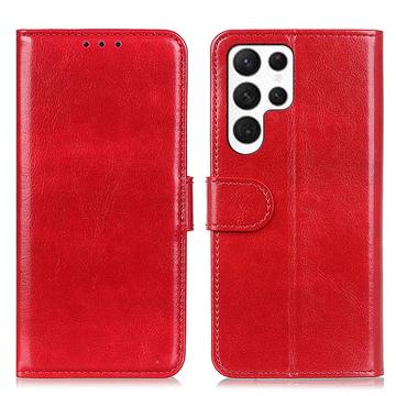 Custodia a Portafoglio per Samsung Galaxy S24 Ultra con Chiusura Magnetica - Rossa