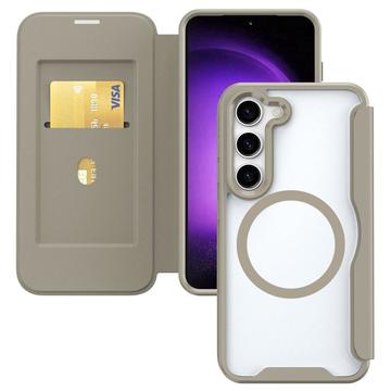 Custodia Flip con slot per schede per Samsung Galaxy S24+ - Compatibile con MagSafe - Khaki