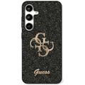 Custodia Guess Fixed Glitter 4G Metal Logo per Samsung Galaxy S25 - Nera