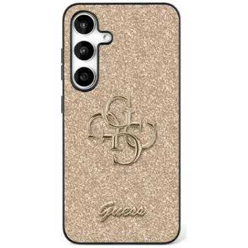 Custodia Guess Fixed Glitter 4G Metal Logo per Samsung Galaxy S25 - Color Oro