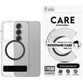 Custodia per Samsung Galaxy S25 PanzerGlass Care Kickstand - Compatibile con MagSafe - Chiaro / Nero