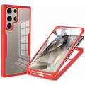 Custodia per Samsung Galaxy S25 Ultra serie 360 Protection - Rossa / Trasparente