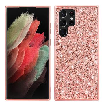 Custodia ibrida per Samsung Galaxy S25 Ultra Serie Glitter - Rosa Oro