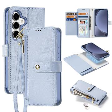 Custodia in pelle a portafoglio con copertura magnetica Dux Ducis Lawa per Samsung Galaxy S25+ - Baby Blue