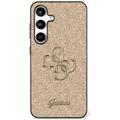 Custodia Guess Fixed Glitter 4G Metal Logo per Samsung Galaxy S25+ - Color Oro