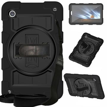 Custodia Heavy Duty 360 con Cinturino da Polso per Samsung Galaxy Tab A9 - nera