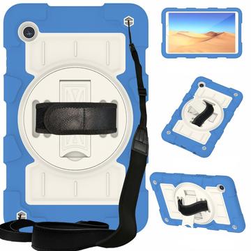 Custodia Heavy Duty 360 con Cinturino da Polso per Samsung Galaxy Tab A9 - Azzurra