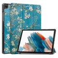 Custodia Smart Folio serie Tri-Fold per Samsung Galaxy Tab A9 - Motivo Fiori Bianchi