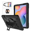 Custodia con Cinturino da Polso Heavy Duty 360 per Samsung Galaxy Tab S6 Lite 2020/2022/2024 - Nera